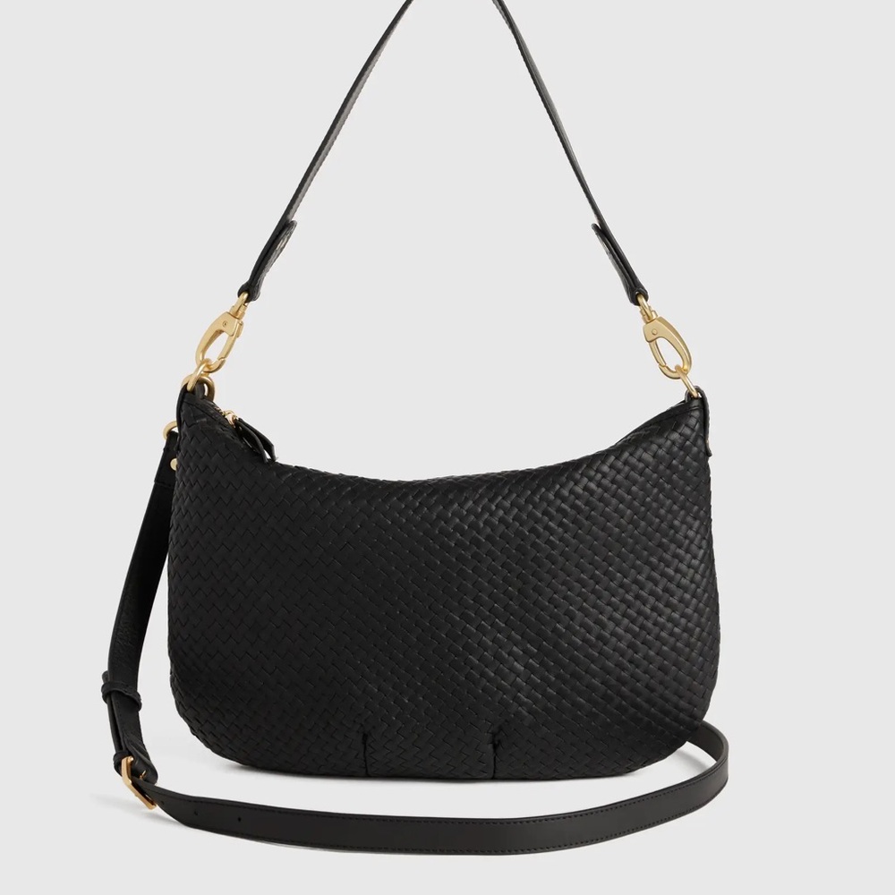Quince Black Woven Shoulder Bag